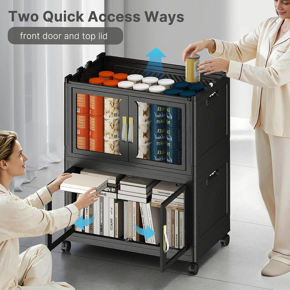 Stackable Storage Bins with Lids, 360QT Extra Large Storage Cabinet
