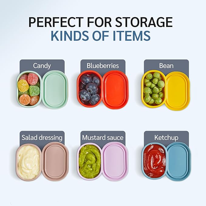 ISSEVE 12Pcs/Set Nesting Silicone Food Storage Containers - Image 7