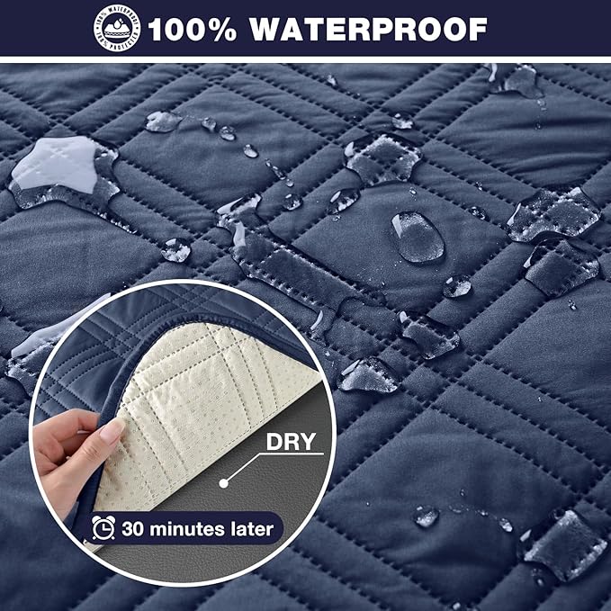 TAOCOCO 100% Waterproof Recliner Sofa Covers 3 Seater, Split Couch Covers - Image 3