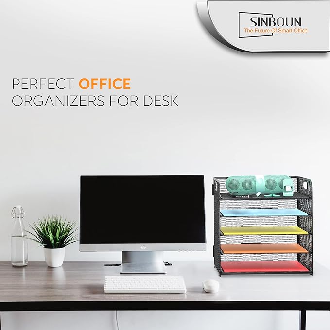 Letter Tray Paper Organizer 5-Tier Desk Organizer File Organizer Paper Holder - Image 7