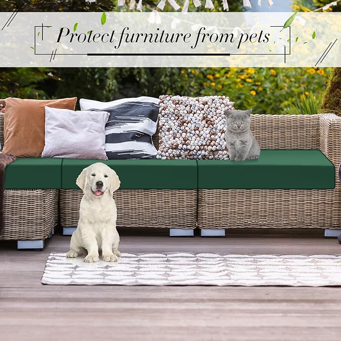 Newwiee Set of 4 Stretch Patio Cushion Covers Sofa Couch Seat Chair Slipcovers - Image 5