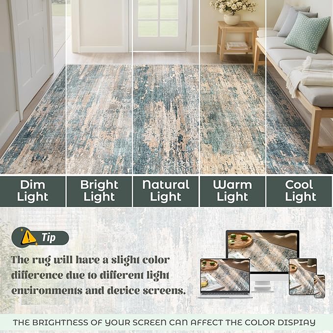 10x14 Area Rugs for Living Room, Washable Modern Abstract Large Area Rug - Image 6