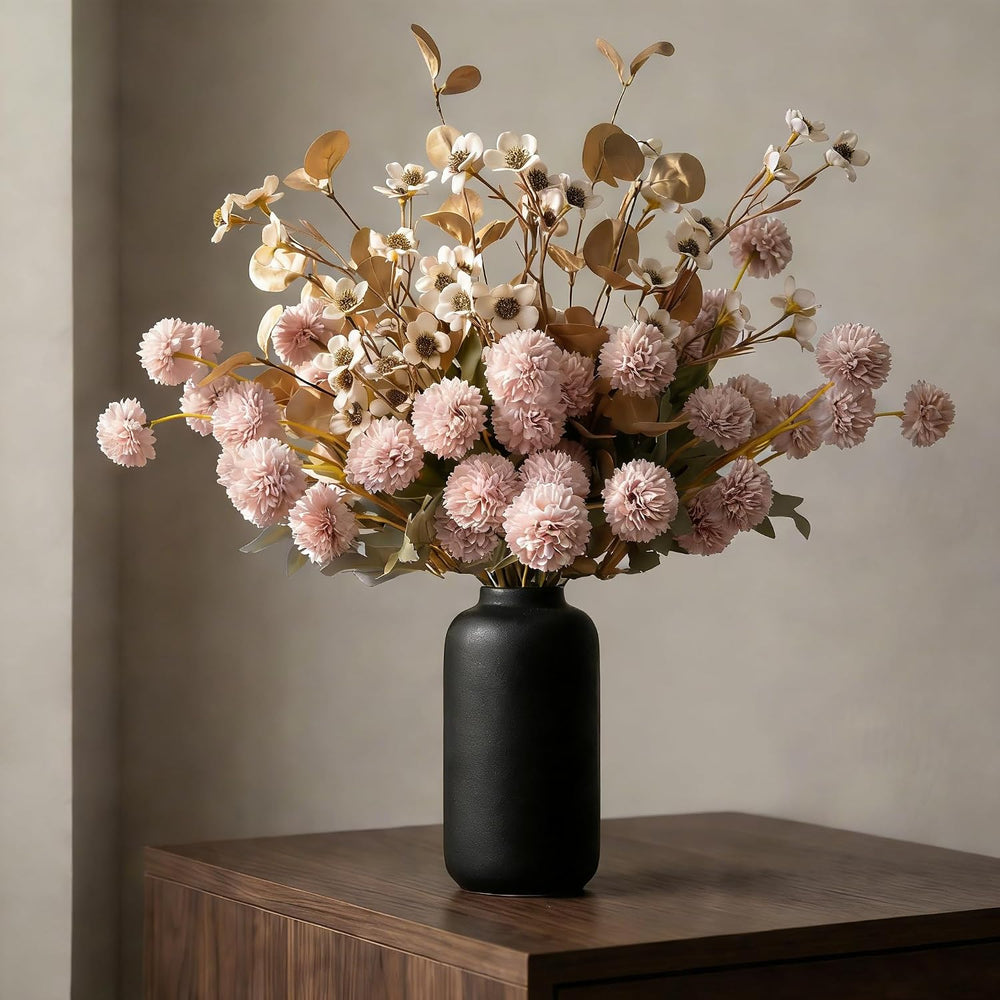 22Pcs Faux Kiku Flowers for Vase, Beige Artificial Flower Arrangements, Long ...