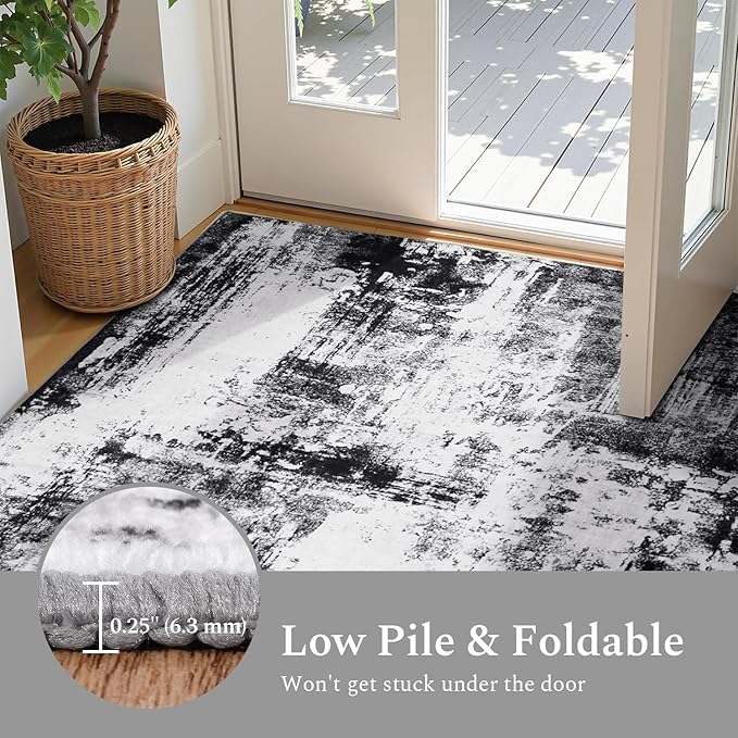 Rugflix 8x10 Area Rugs for Living Room, Big Washable Dark Carpet Non-Slip for - Image 5