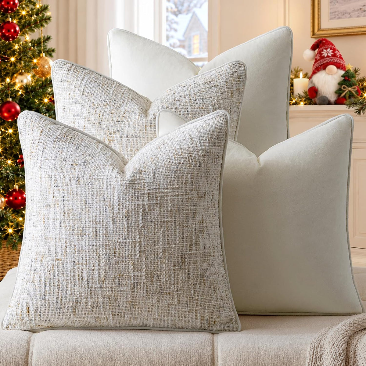a moment beige 4 pack throw pillow covers, main product view