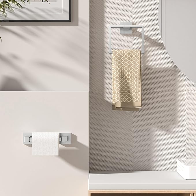 FORIOUS Toilet Paper Holder Set Wall Mount, SUS 304 Stainless Steel Pivoting - Image 2
