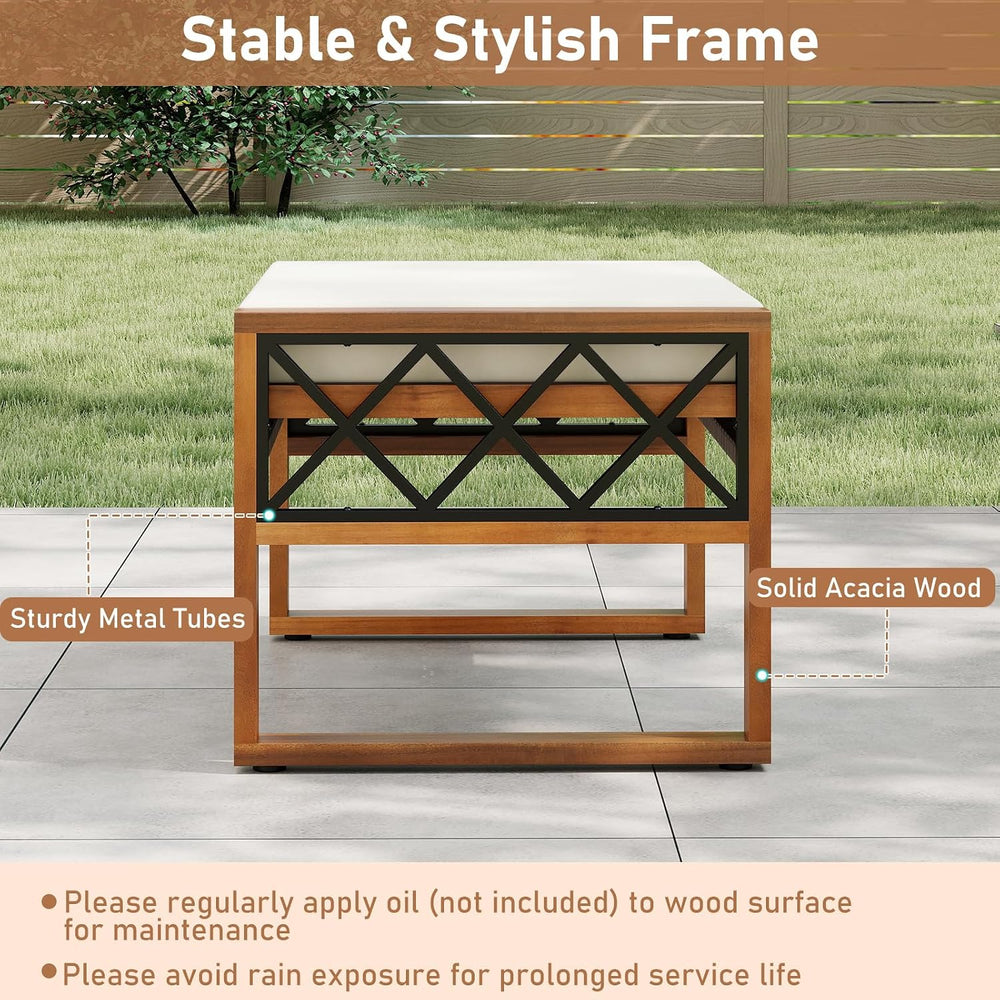 Tangkula Rattan Wicker Outdoor Ottoman Set of 2, Patio 3-in-1 Footstools with...
