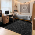 ONASAR Black Rugs for Bedroom, 3x5 Fluffy Bedside Small Area Rug, Soft Plush by ONASAR