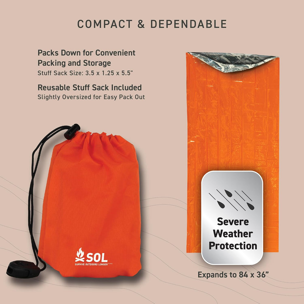 Survive Outdoors Longer 90% Emergency Bivvy - Comes with Survival Whistle &am...
