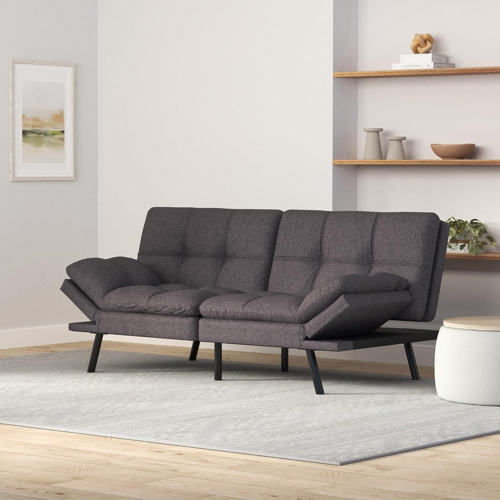 MUUEGM Futon Sofa Bed Couch Memory Foam Futon Convertible Couch Bed Sleeper,M...