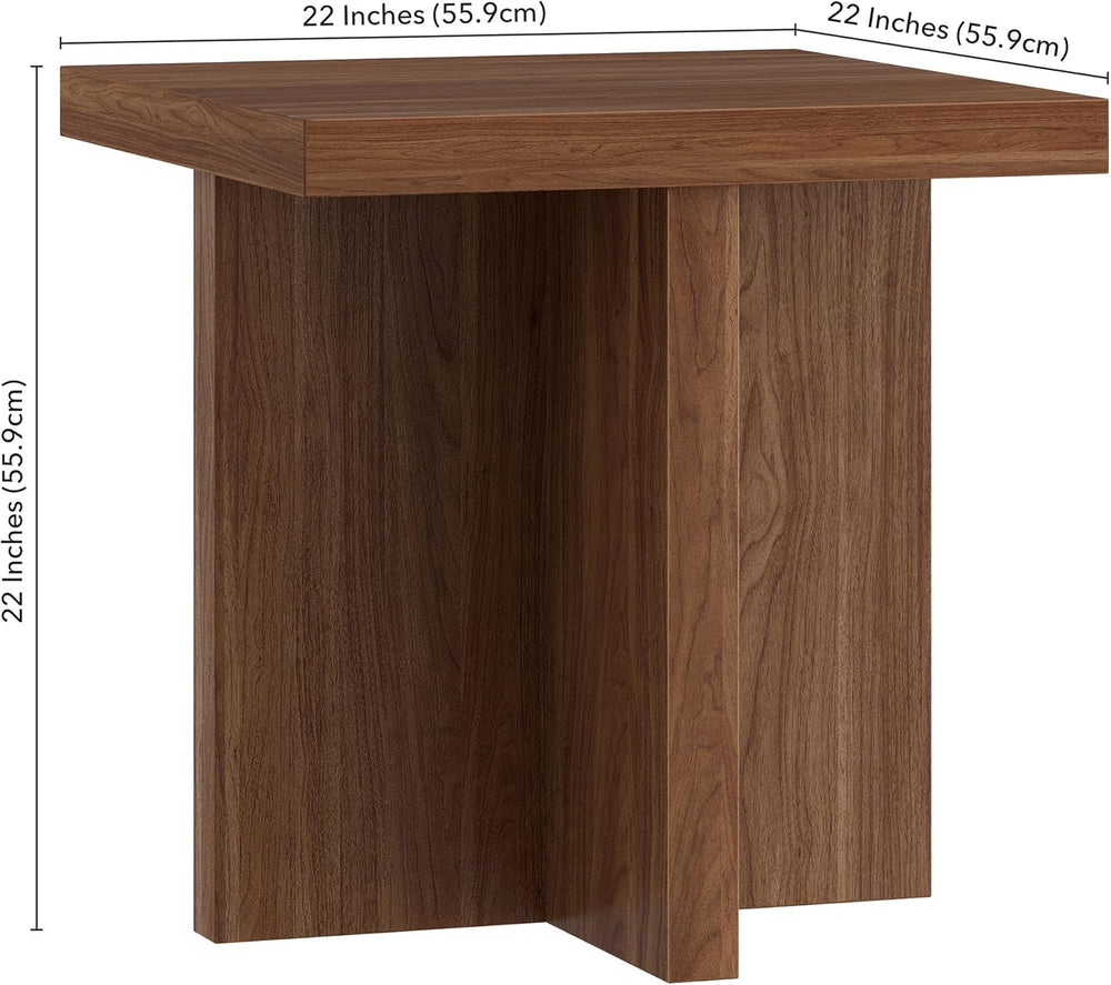 Henn&Hart 22" Scandinavian Wooden Square End Table, Side Table, Nigh...