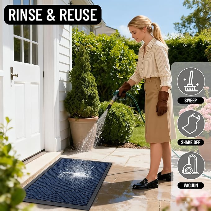 OLANLY Front Door Mat Outside Entrance 47x17, Heavy Duty Sturdy Natural Rubber - Image 7