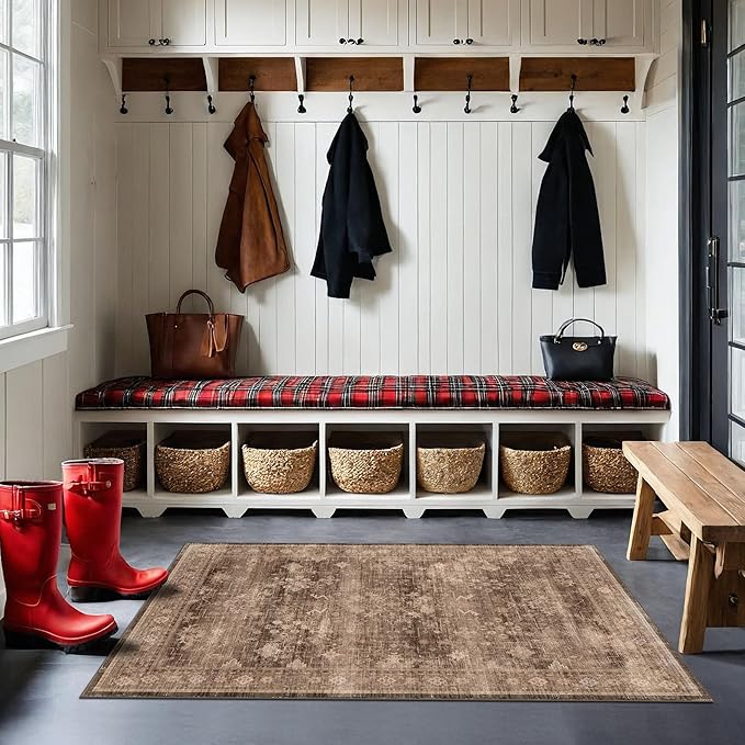 Brown 2x4 Entryway Runner Rugs, Small Runners - Image 3