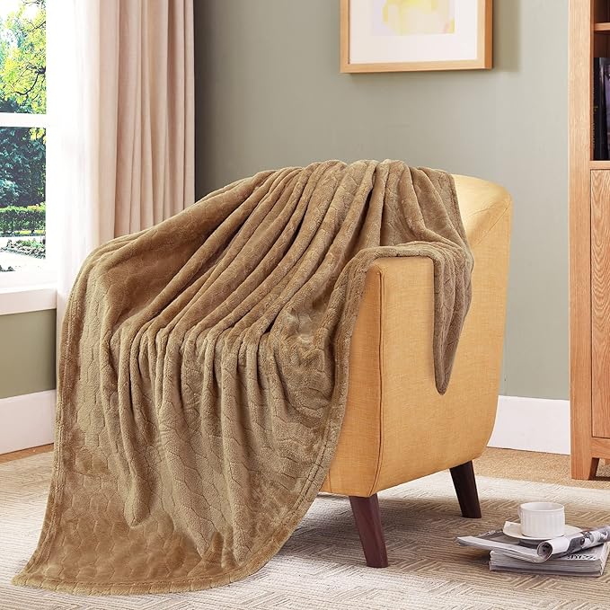 TOONOW Fleece Blanket Textured Fuzzy Plush Throw Blanket Twin Size 60" x 80" - Image 6