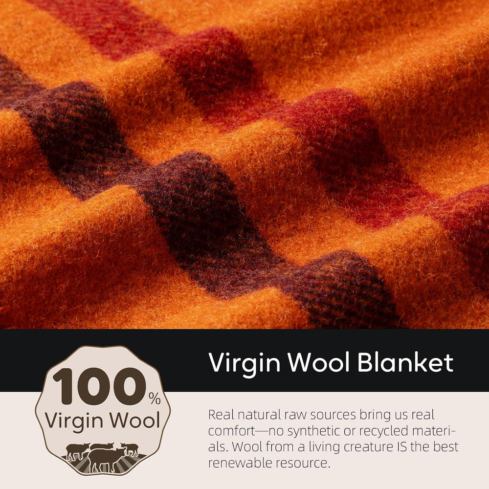 Molithe 100% Wool Blanket, 62" x 86", Warm, Thick, Military, Campin...