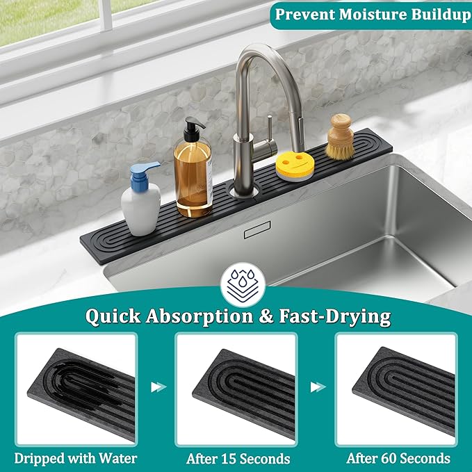 Stone Faucet Mat for Kitchen Sink - Image 4