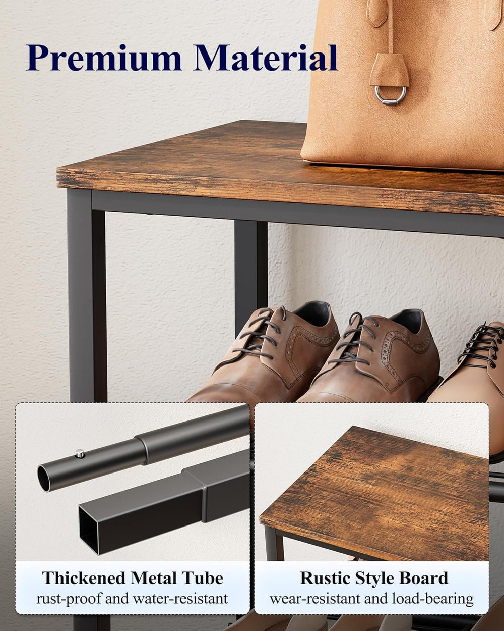 Kitsure Shoe Rack for Closet, Shoe Storage, 29.5" Wide - 3 Tier, Brown |...