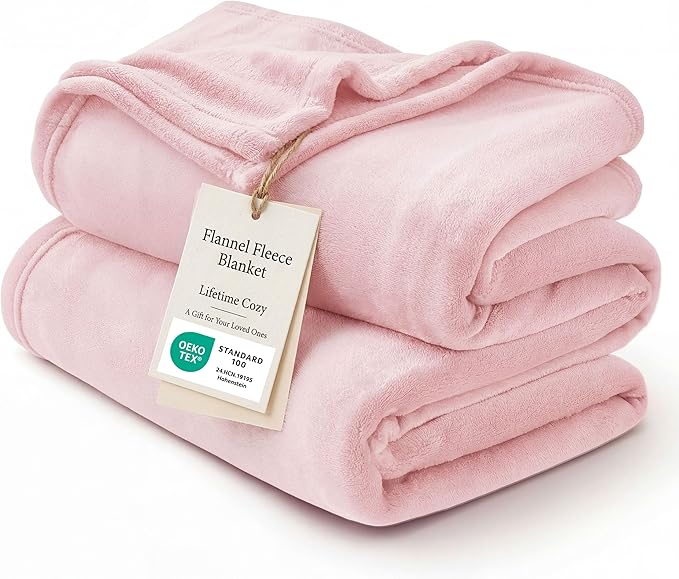 Bedsure GentleSoft Pink Fleece Blanket by BEDSURE