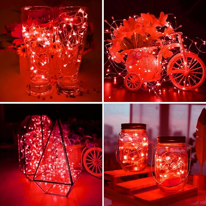 ZGWJ 100 Pack Fairy Lights Battery Operated, 7ft 20 Mini LED Fairy String Lig...