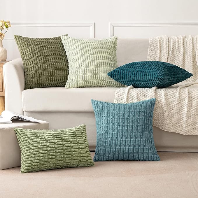 MIULEE Pack of 2 Corduroy Decorative Throw Pillow Covers 18x18 Inch Soft Boho - Image 3