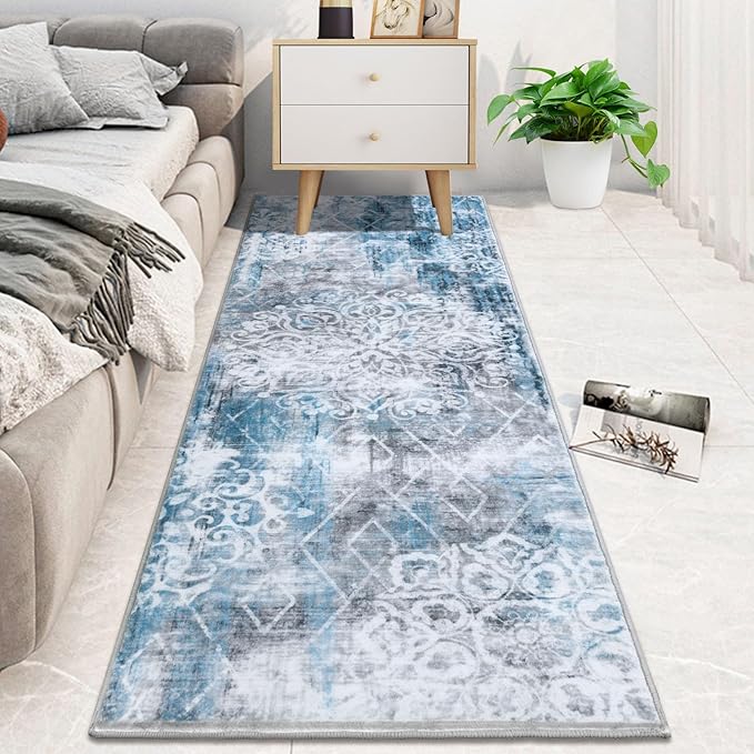 HEBE Hallway Runner Rug 2'x6' Washable Vintage Distressed Area Rugs Non Slip - Image 7