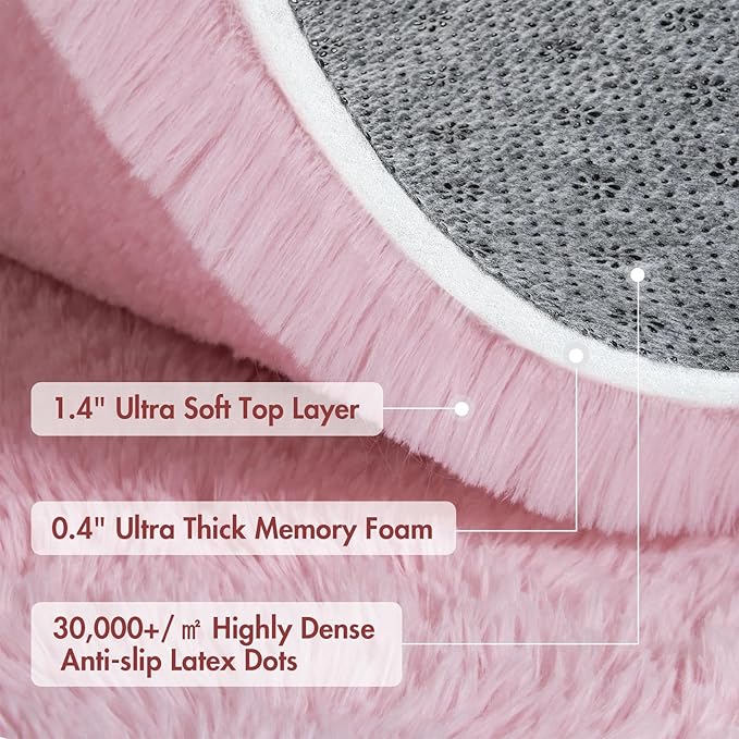 4x6 Ft Pink Rugs for Bedroom Girls, Shag Fluffy Area Rug for Living Room - Image 8
