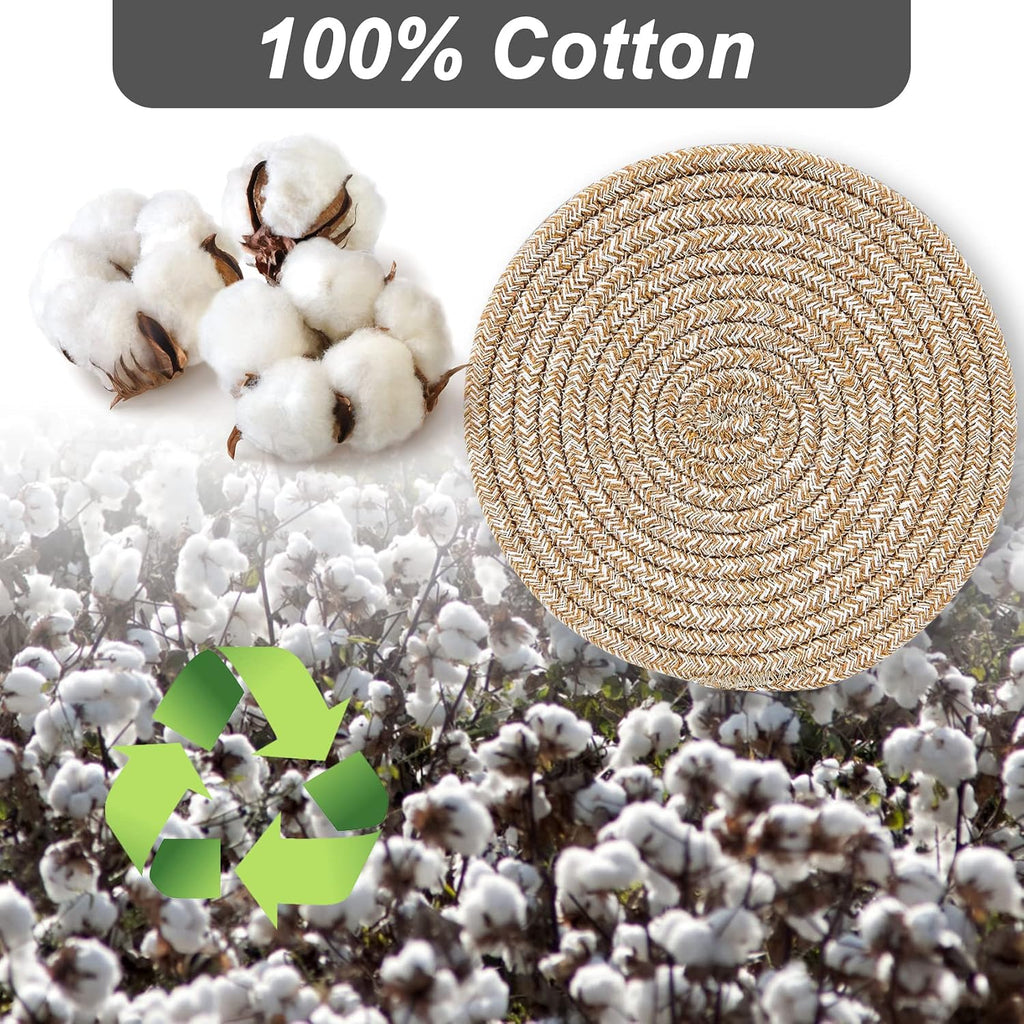 Pot Holders Trivets Set,Potholders for Kitchens, 100% Pure Cotton Thread Weave Trivets for Hot Dishes/Pot/Bowl/Teapot/Hot Pot Holders (24 cm, 4pack)