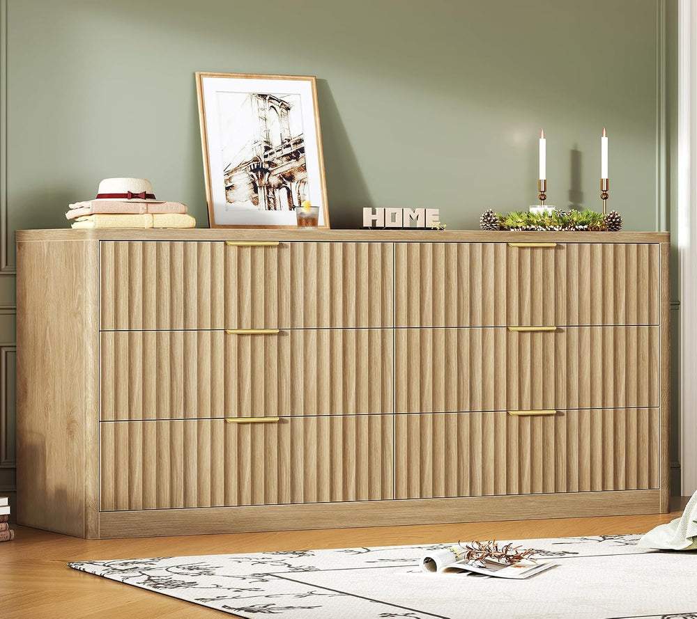 TEENFON 56.3'' Dresser for Bedroom with 6 Drawers, Dressers & Che...