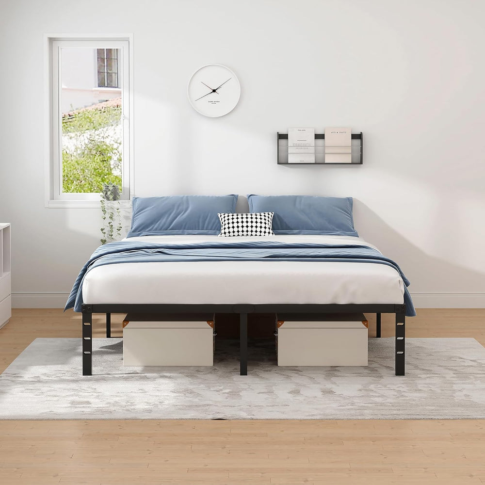 NEW JETO Metal Bed Frame,Full Size Bed Frame with Storage Space,18 Inch