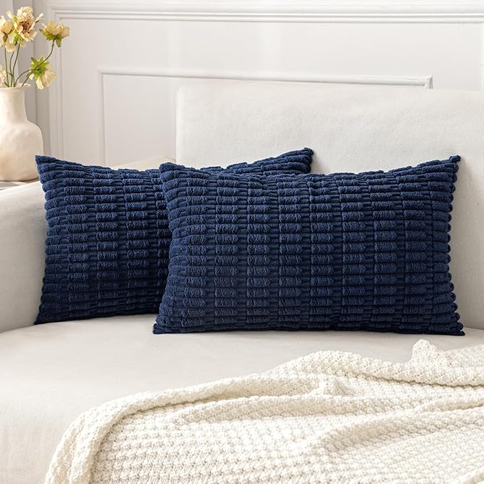 MIULEE Pack of 2 Corduroy Decorative Lumbar Throw Pillow Covers 20x12 Inch Soft - Image 6