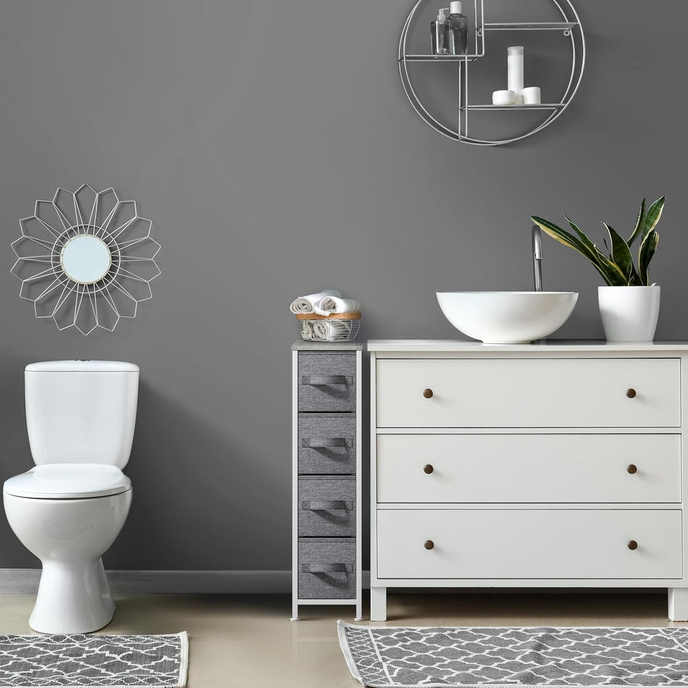 Sorbus 4-Drawer Narrow Dresser for Bedroom (Grey)