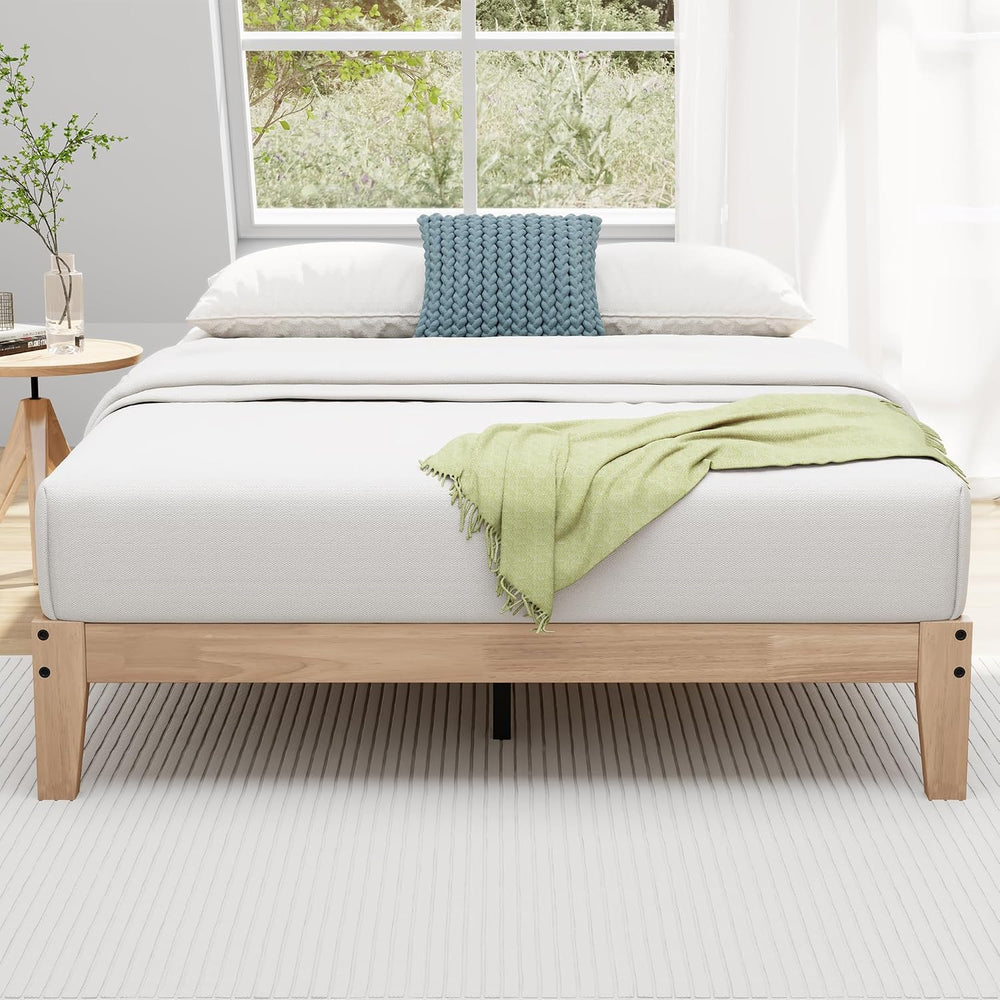 12 Inch Full Solid Wood Platform Bed Frame with Wooden Slats, No Box Spring
