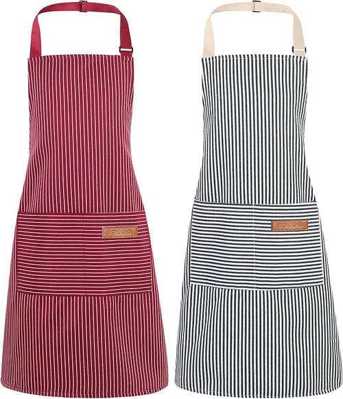 2 Pack Stripes Kids Apron, Kids Cooking Aprons by XLSXEXCL