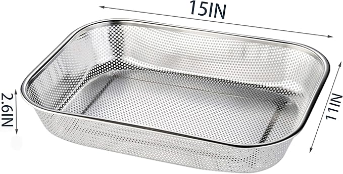 Cedilis 2 Pack Large Stainless Steel Colander Strainer, 6 Quart Mesh Vegetable - Image 2