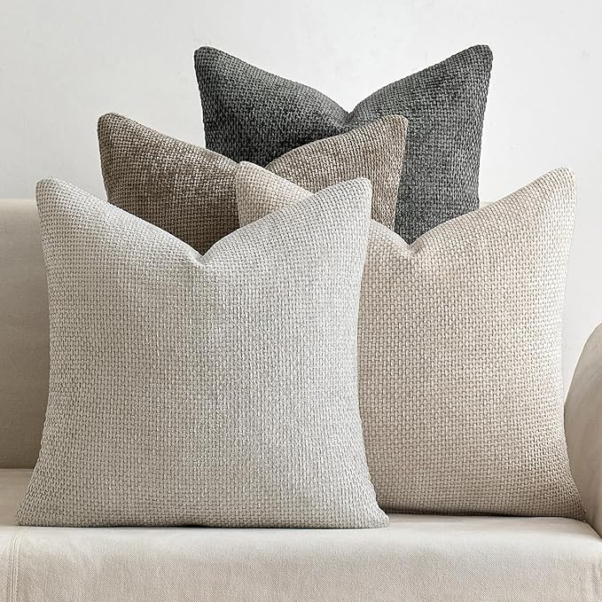 MIULEE Pack of 4 Couch Throw Pillow Covers 20x20 Inch Neutral Soft Decorative by MIULEE