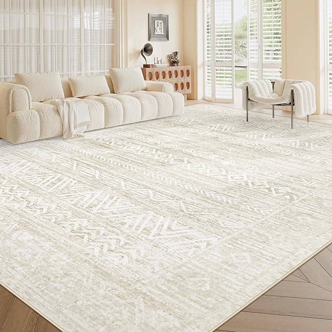 Living Room Rugs 10x14: Washable Moroccan Geometric Boho Rug Farmhouse Non Slip - Image 2