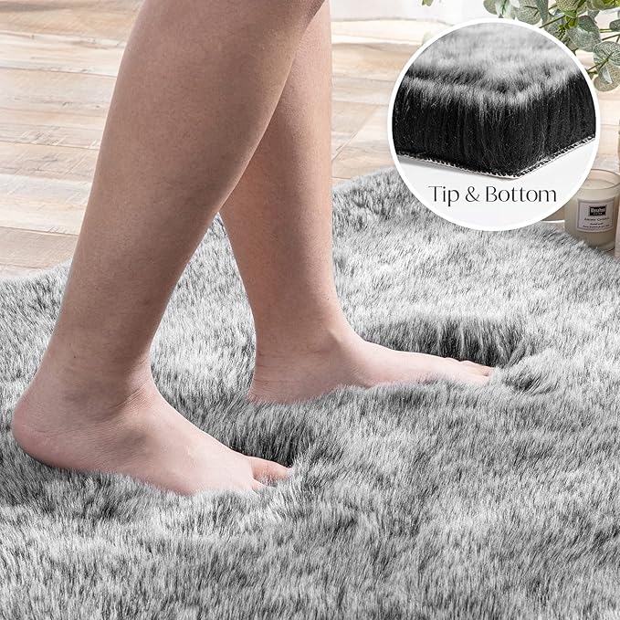 Ashler HOME DECO Soft Fox Faux Fur Chair Couch Cover Area Rug - Image 5