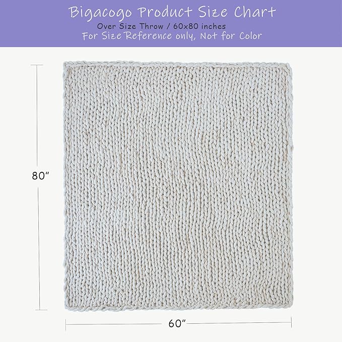 Bigacogo Chunky Knit Throw Blanket