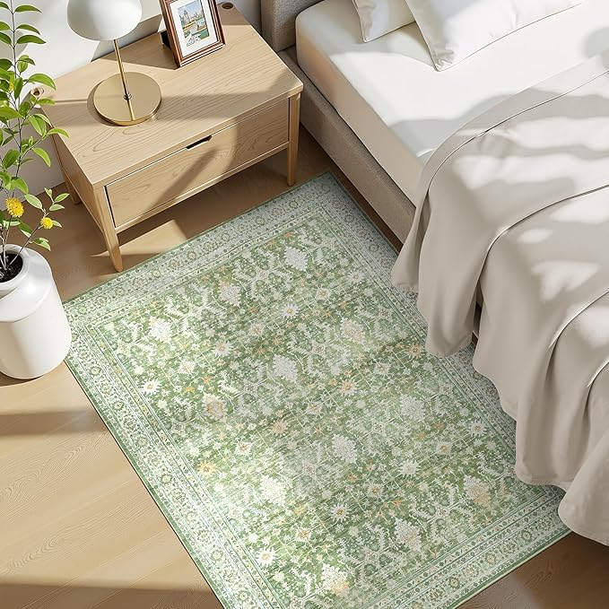 Lofus 3x5 Area Rug for Entryway, Light Green Non Slip Area Rugs for Kitchen - Image 4