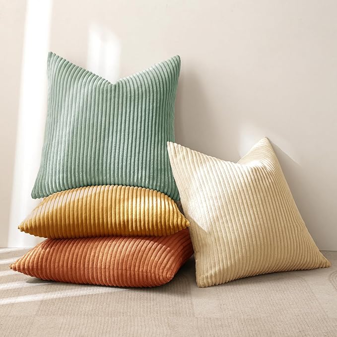 MIULEE Boho Farmhouse Throw Pillow Covers 20x20 Inch Set of 4 Summer Modern - Image 4