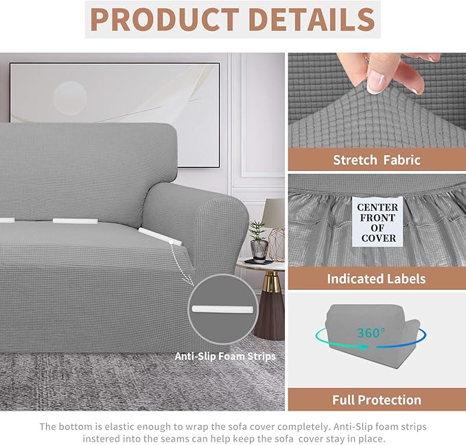 Easy-Going 100% Waterproof Oversized Loveseat Couch Cover, Dual Waterproof Sofa - Image 4