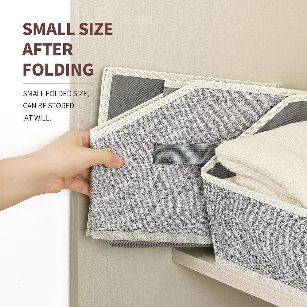 Closet Organizers Bins 6 Packs - Large Closet Shelf Organizer with Handles, F...