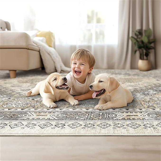 3x5 Washable Area Rug for Entryway, Kitchen Rugs Non Slip for Dining Room - Image 9