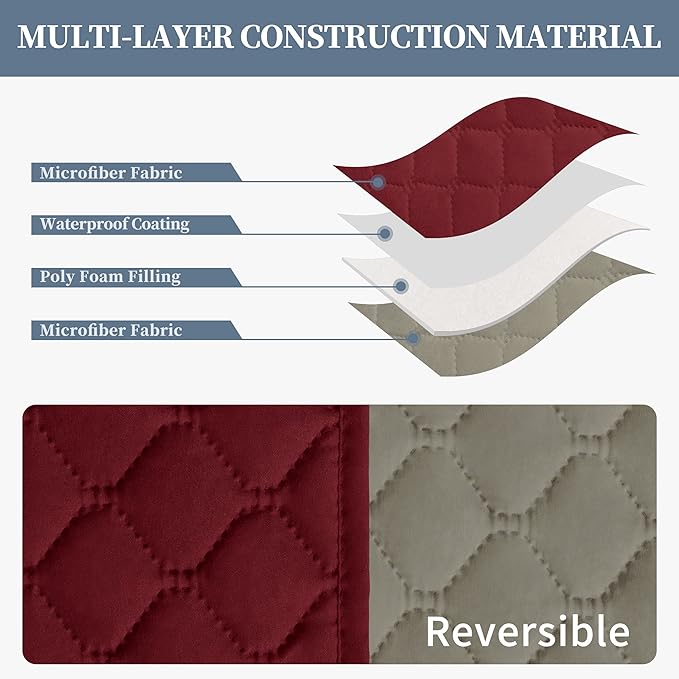 ISSUNTEX Double Protection 100% Waterproof Loveseat Sofa Covers - Image 4