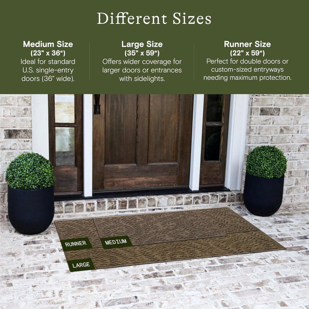 WaterHog Boxwood Front Door Mat Indoor Outdoor Entrance, Absorbent All-Weathe...