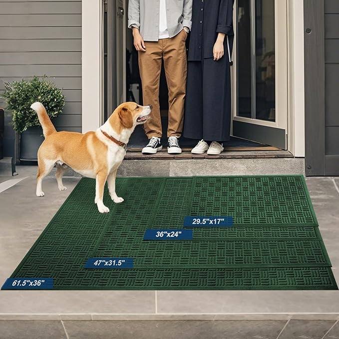 Mibao Front Door Mat Indoor Outdoor Entrance, Dirt Trapping Waterproof - Image 2