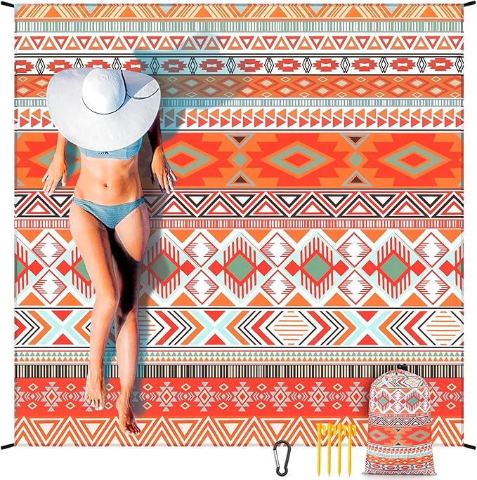 HIHOHO Beach Blanket Waterproof Sandproof Extra Large Beach Mat 79" X by HIHOHO