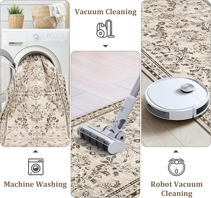 Yamaziot Washable Runner Rug 2x12 – Floral Non Slip Boho Hallway Runner Rug - Image 3