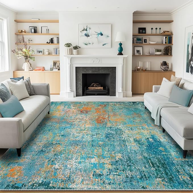 Washable Area Rugs 5'x8' Non-Slip Modern Abstract Soft - Image 3