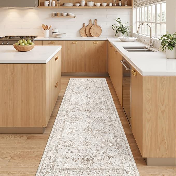 Madane 2x6 Washable Runner Rug Non-Slip, Vintage Kitchen Hallway Rug - Image 2